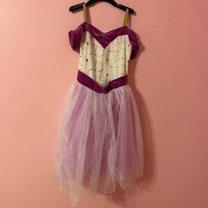 Charming Purple and White Kids Dance Costume
